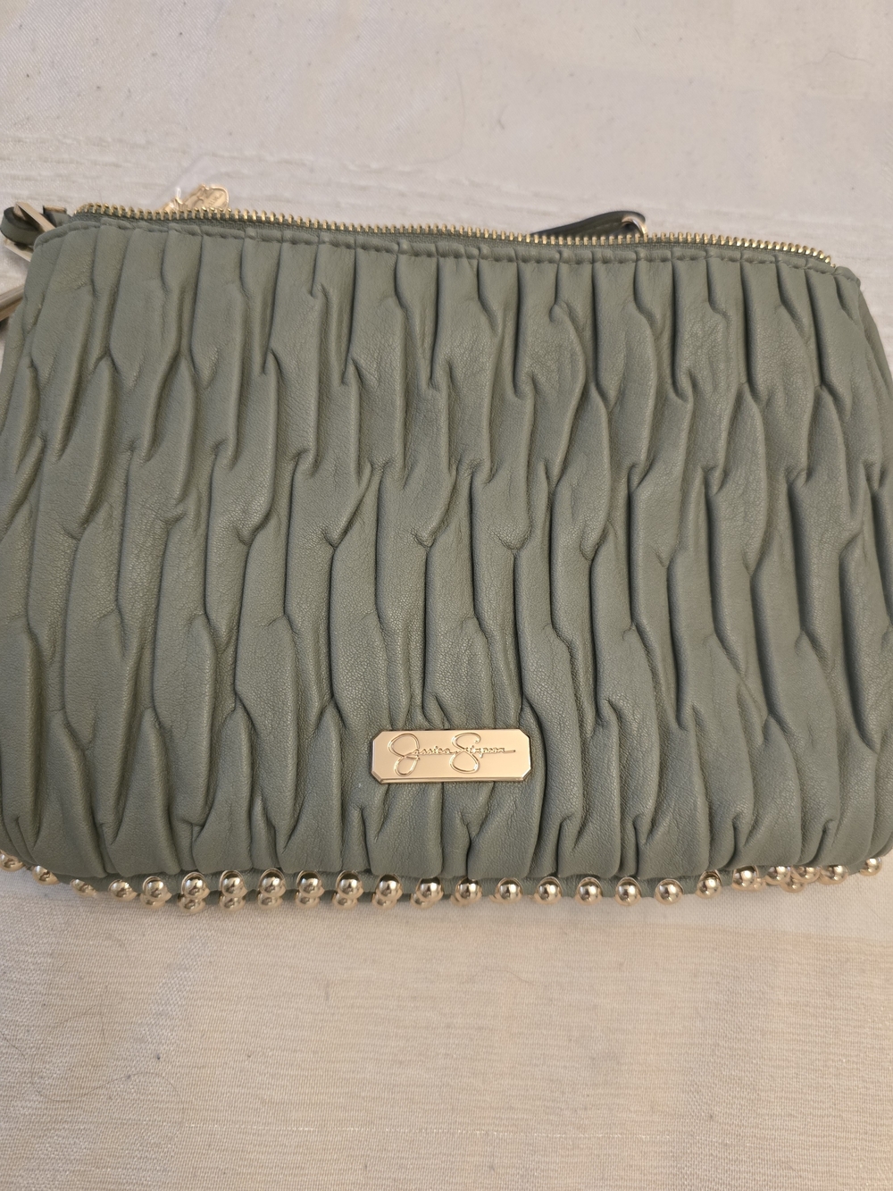 Jessica Simpson Olive Green Quilted Crossbody Bag